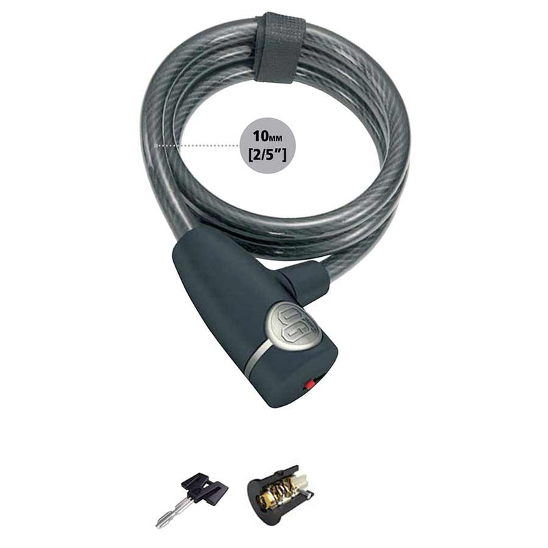 OnGuard, OG, Coil cable with key lock, 10mm x 120cm (10mm x 4&
