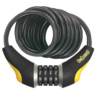 OnGuard, Doberman 8031, Coil cable with combination lock, 12mm x 185cm (12mm x 6')