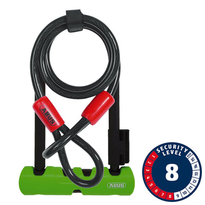 Abus, Ultra 410K Mini + Cobra, U-Lock, Key, 150x180mm, 5.9''x7'', Thickness in mm: 12mm, Green